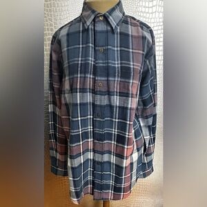 Current Elliott Blue Red Flannel Plaid Long sleeve Shirt Size Small Medium
